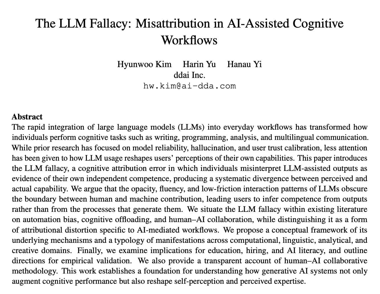 LLM Fallacy