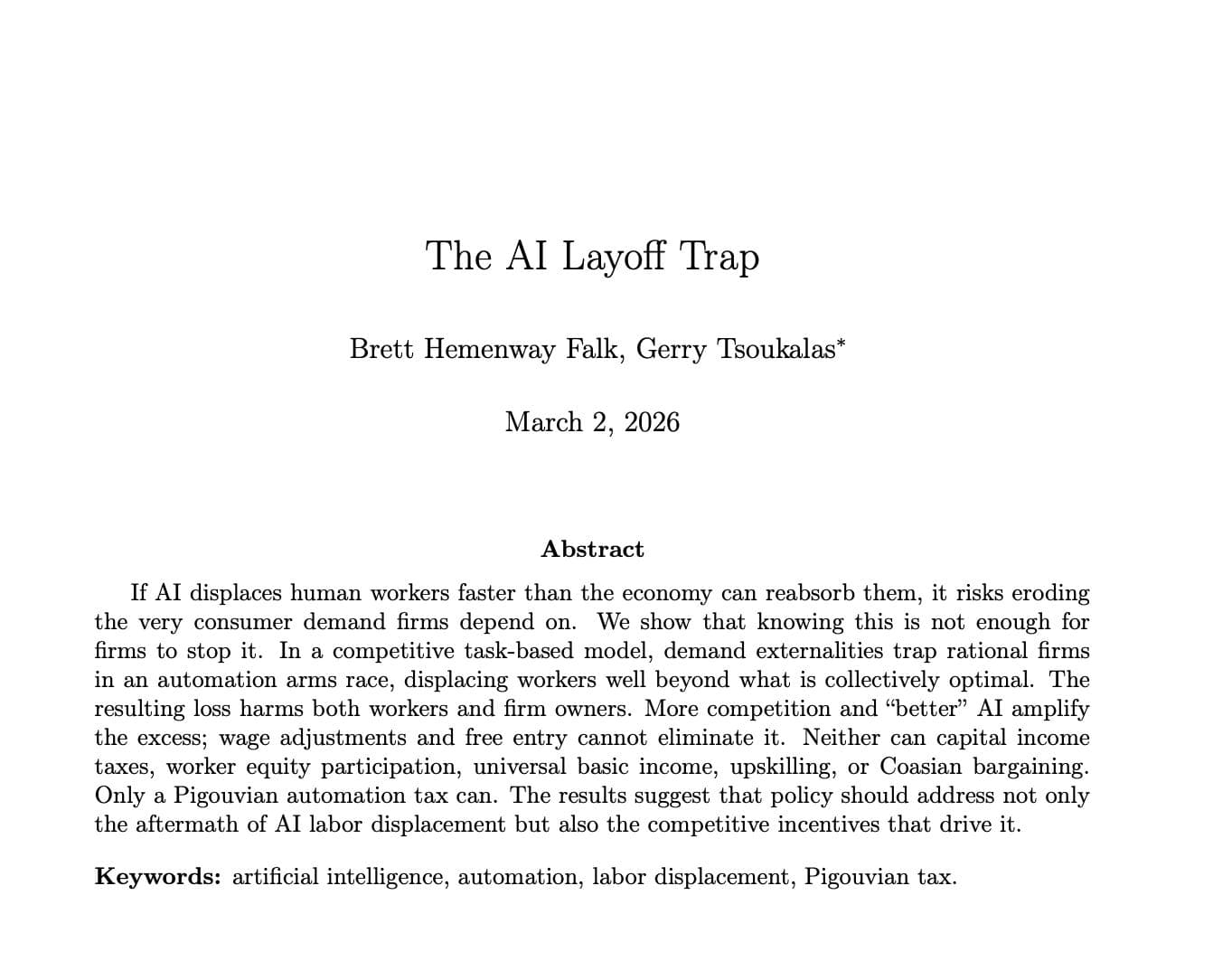 AI Layoff Trap